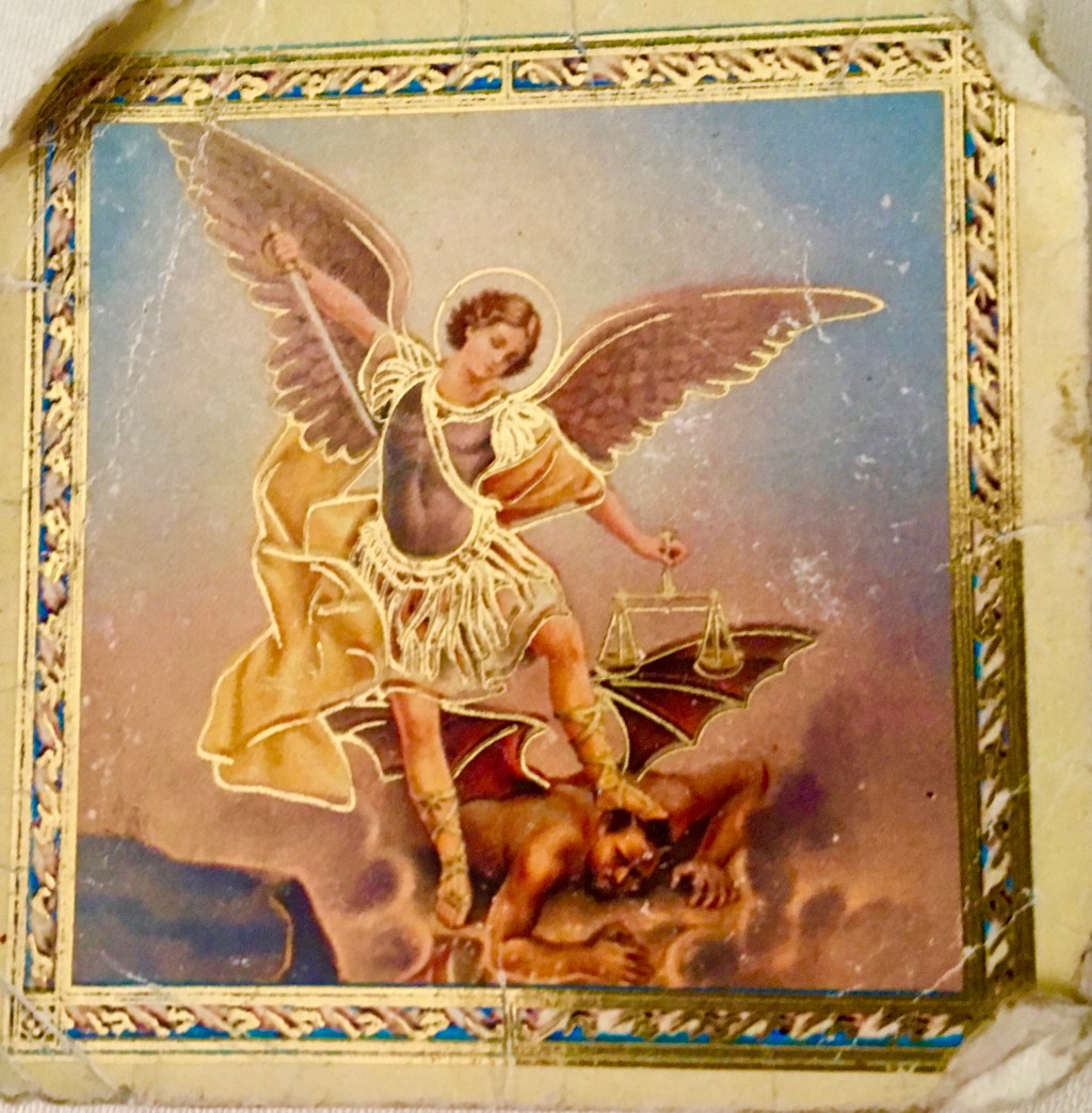 image of prayer card of Saint Michael