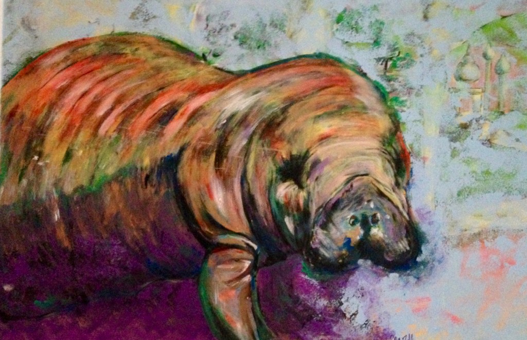 image of painting of manatee by J. Wilder Bill